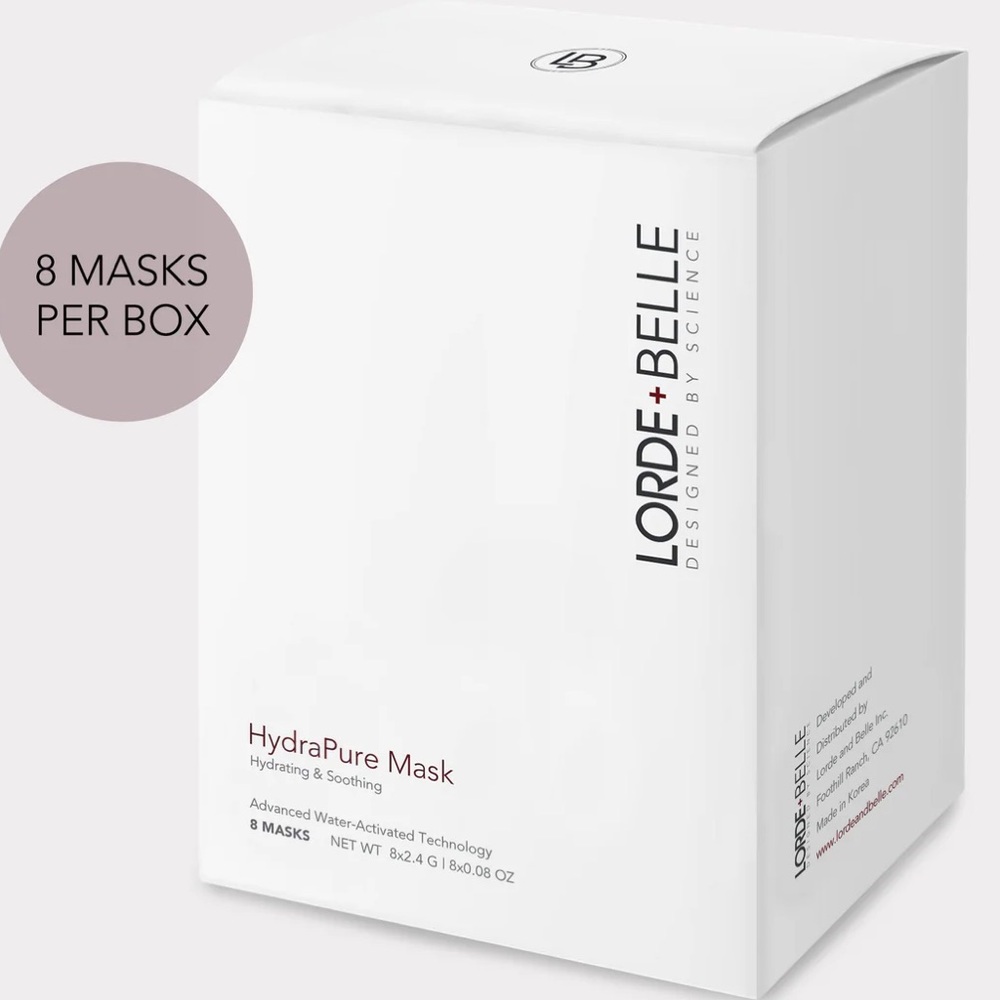 NIB LORDE + BELLE HYDRAPURE MASK ( 8 MASKS PER BOX )
